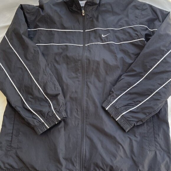 Vintage Nike Men’s Wind Breaker Waterproof Black  & White Trim Sz XL - Picture 1 of 16